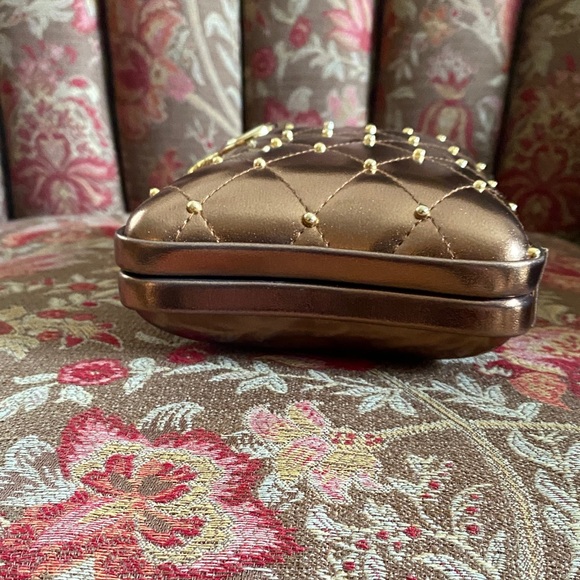 Elegant Bronze Quilted Chain Bag/Clutch